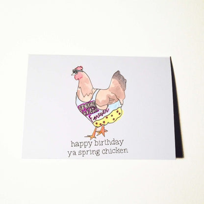 Spring Chicken Birthday Card