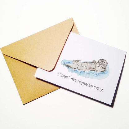 Sea Otter Birthday Card
